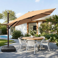 11x9 ft Aluminum Cantilever Patio Umbrella (Base Options)