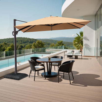 Crestlive Products 9x11ft Aluminum Crank Cantilever Patio Umbrella with Base