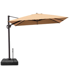 11x9 ft Aluminum Cantilever Patio Umbrella (Base Options)