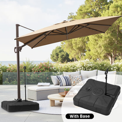 Crestlive Products 9x11ft Aluminum Crank Cantilever Patio Umbrella with Base