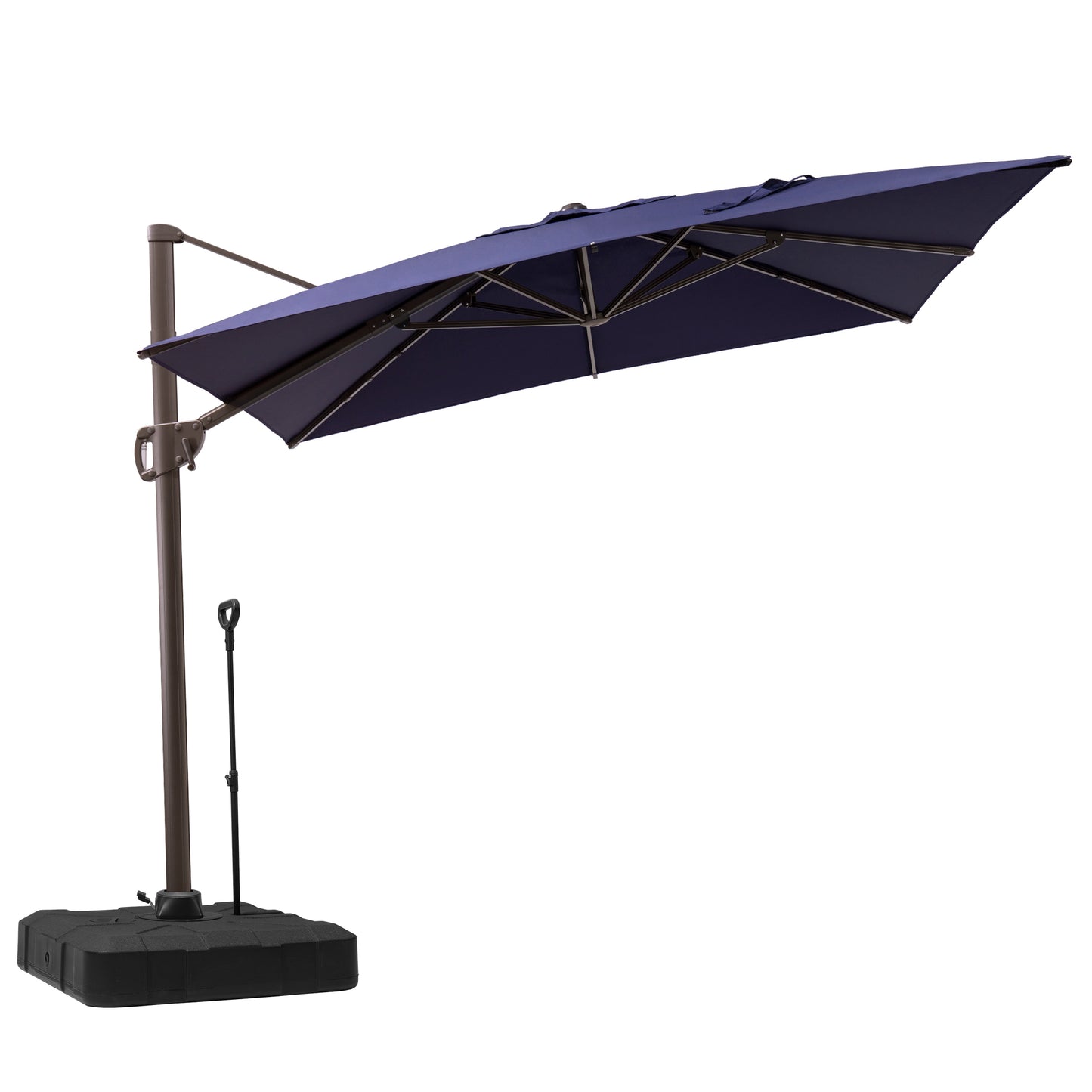 Crestlive Products 9x11ft Aluminum Crank Cantilever Patio Umbrella with Base