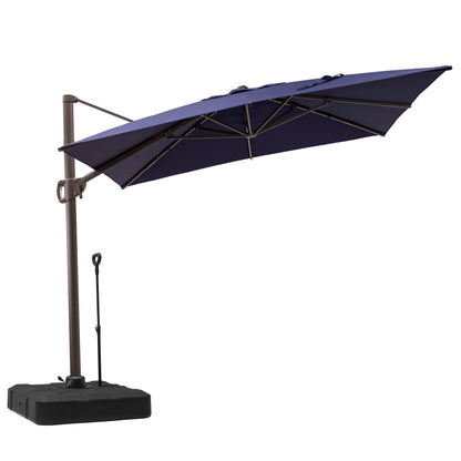 Crestlive Products 9x11ft Aluminum Crank Cantilever Patio Umbrella with Base