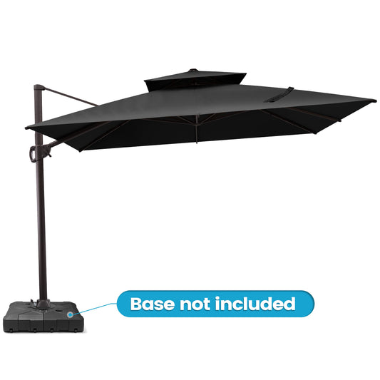 Outdoor 10 ft Cantilever Umbrella Double Top Offset No Base