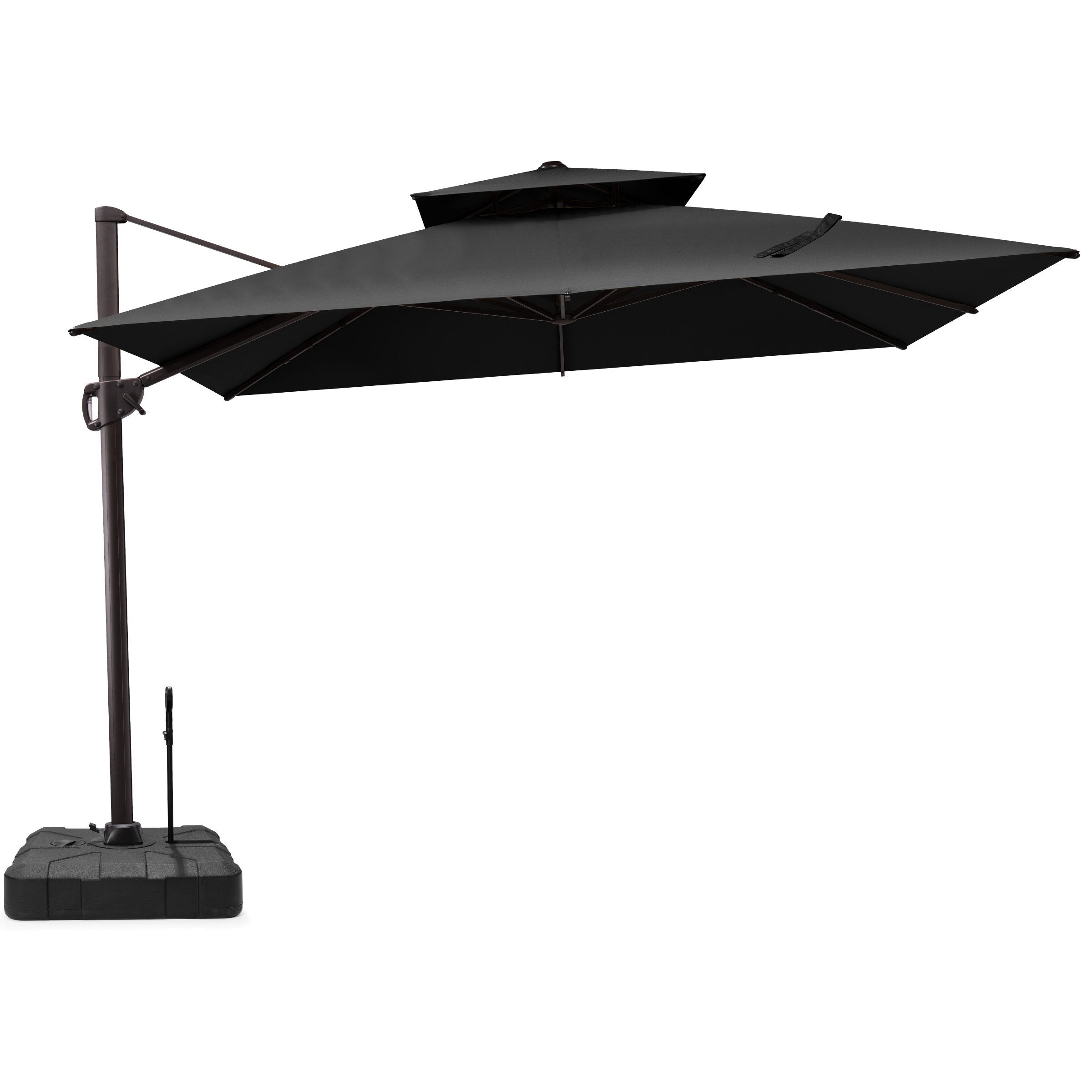 11x11 ft Square Aluminum Cantilever Umbrella - Double Top