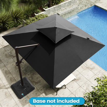 Crestlive Products 11x11ft Aluminum Crank Cantilever Patio Umbrella withnot Base