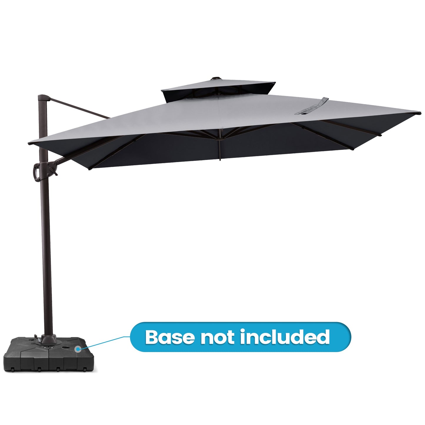 Crestlive Products 11x11ft Aluminum Double Top Crank Cantilever Patio Umbrella