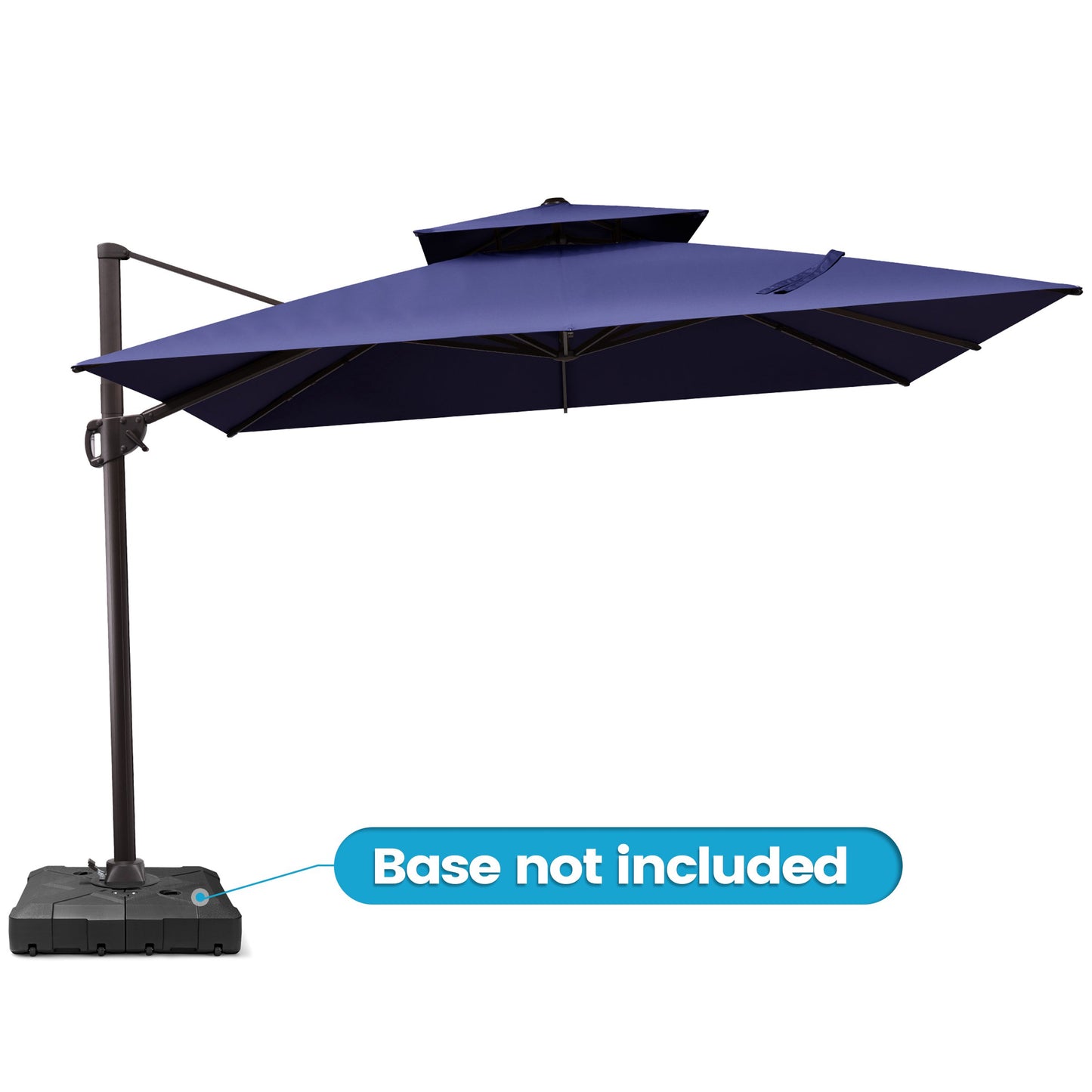 Crestlive Products 11x11ft Aluminum Crank Cantilever Patio Umbrella withnot Base