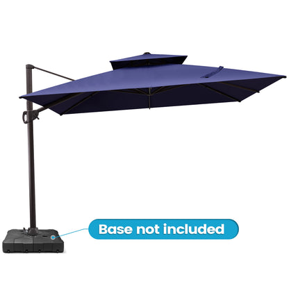 Crestlive Products 11x11ft Aluminum Double Top Crank Cantilever Patio Umbrella