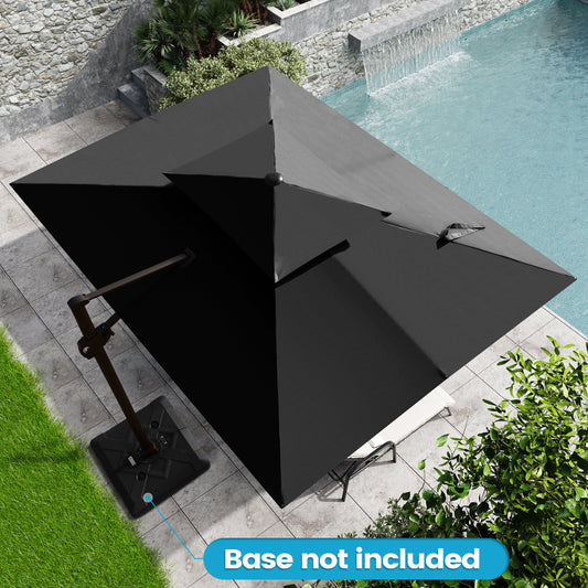 Crestlive Products 9x11ft Aluminum Double Top Crank Cantilever Patio Umbrella withnot Base