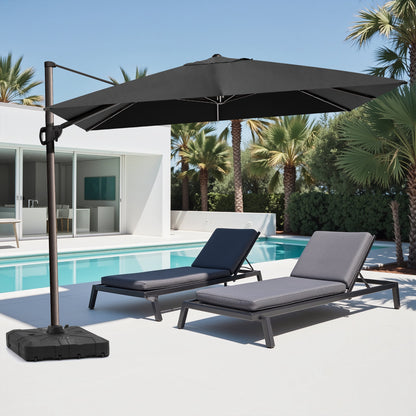 Crestlive Products 12x9ft Aluminum Crank Cantilever Patio Umbrella