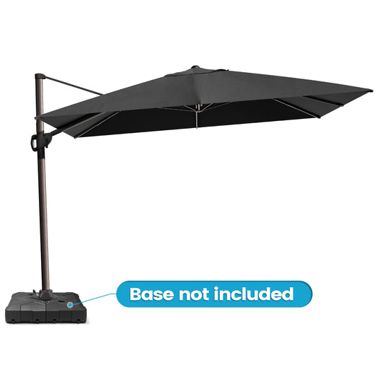 Outdoor 9x11 ft Rectangular Cantilever Umbrella Double Top 360° Rotation No Base