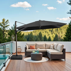 12x9 ft Aluminum Cantilever Patio Umbrella (Base Options)