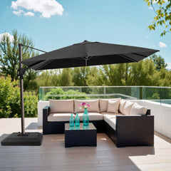 12x9 ft Aluminum Cantilever Patio Umbrella (Base Options)