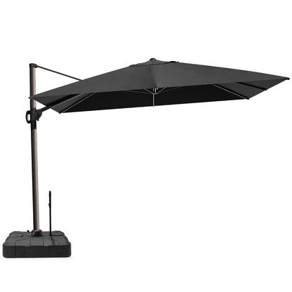 Crestlive Products 12x9ft Aluminum Crank Cantilever Patio Umbrella with Base Options