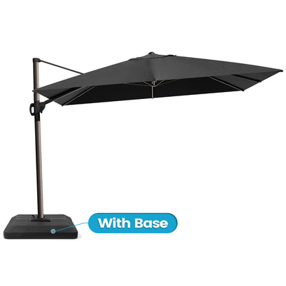 Crestlive Products 12x9ft Aluminum Crank Cantilever Patio Umbrella with Base Options
