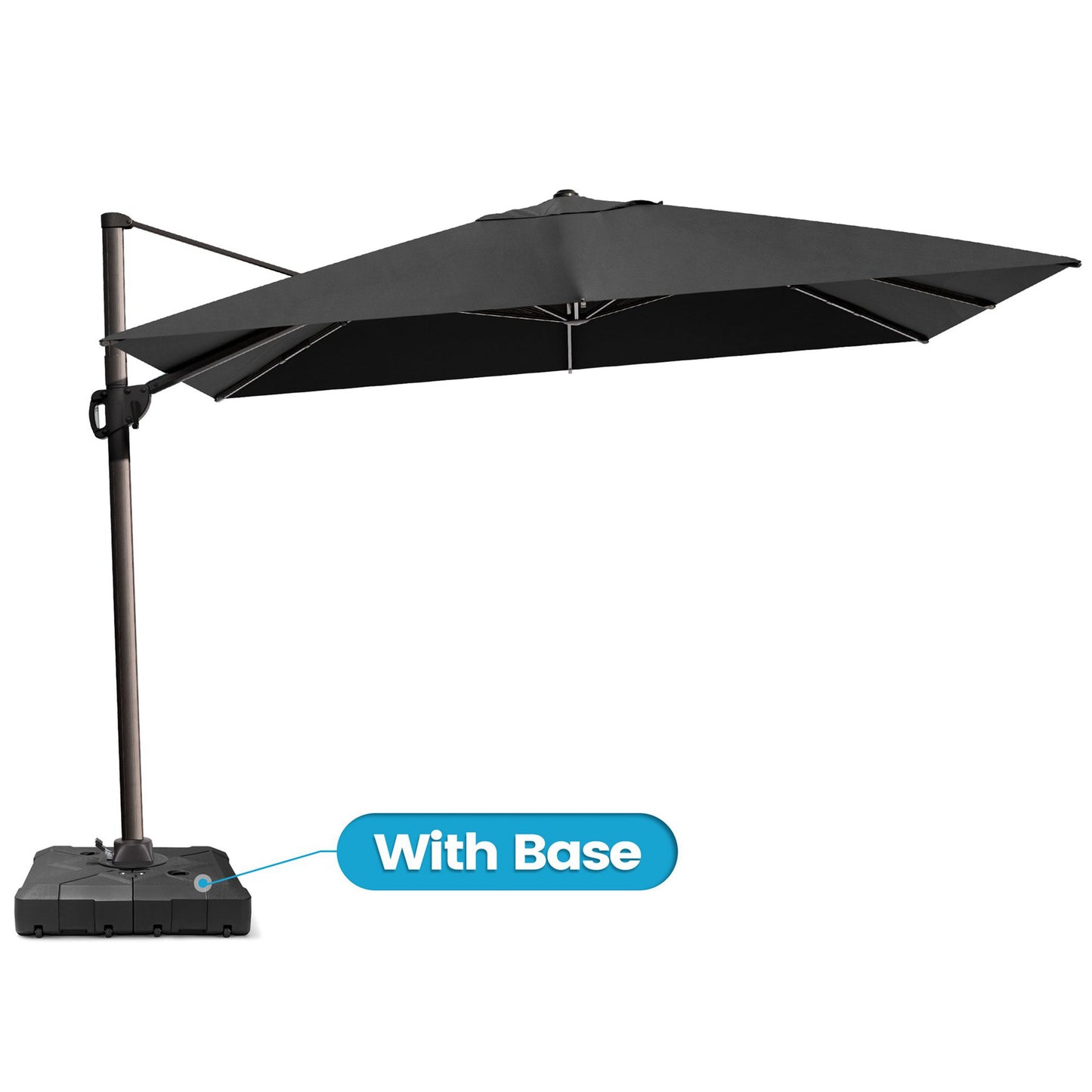 Crestlive Products 9x12ft Aluminum Crank Cantilever Patio Umbrella with Base