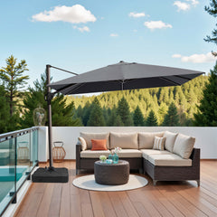 12x9 ft Aluminum Cantilever Patio Umbrella (Base Options)