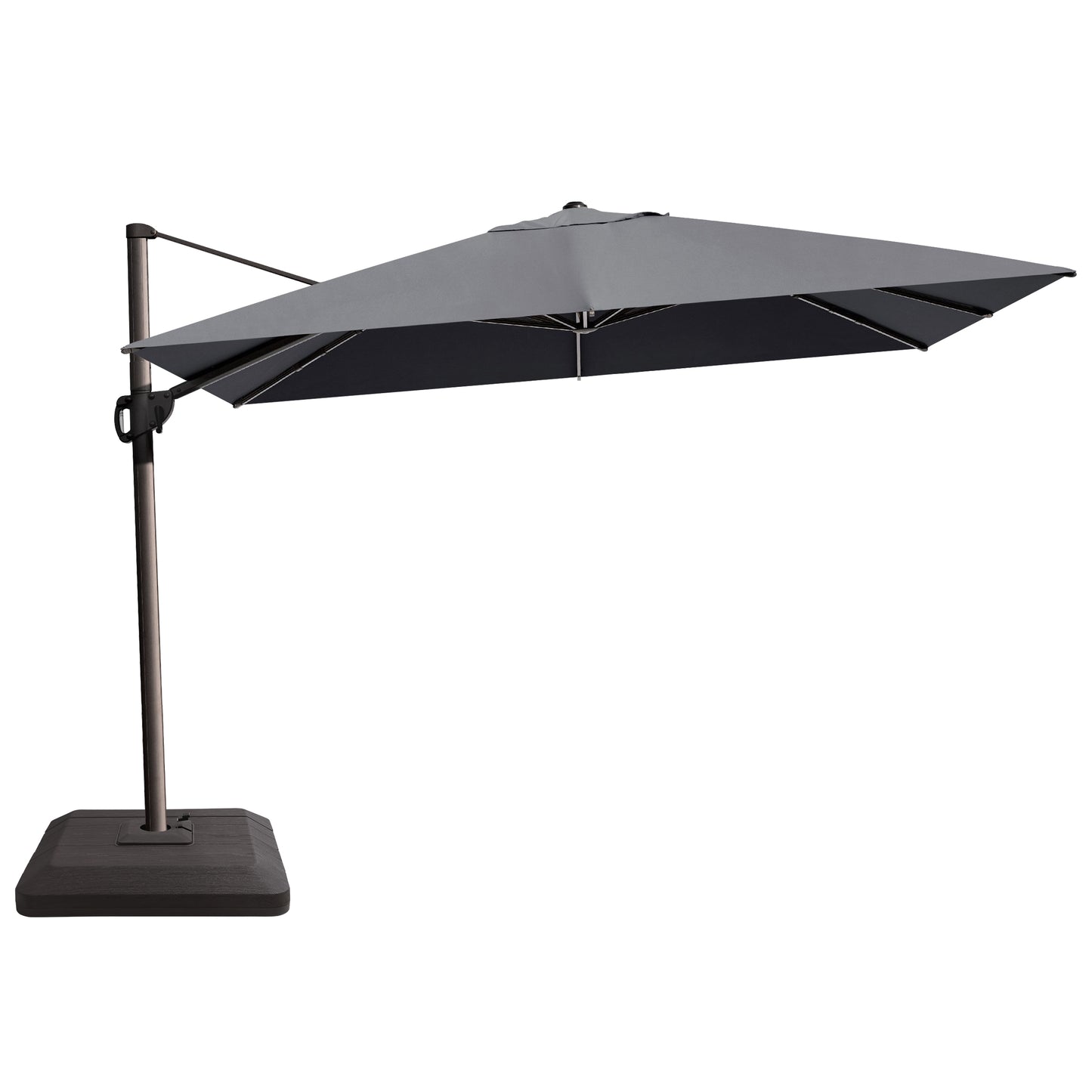 Crestlive Products 12x9ft Aluminum Crank Cantilever Patio Umbrella with Base Options