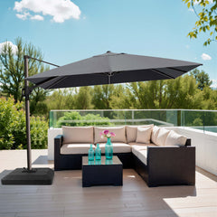 12x9 ft Aluminum Cantilever Patio Umbrella (Base Options)