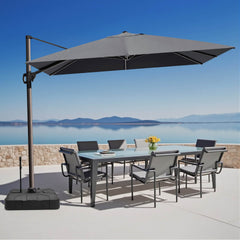 12x9 ft Aluminum Cantilever Patio Umbrella (Base Options)