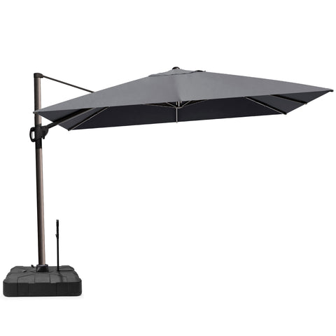 Crestlive Products 12x9ft Aluminum Crank Cantilever Patio Umbrella with Base Options