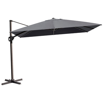 Crestlive Products 12x9ft Aluminum Crank Cantilever Patio Umbrella with Base Options