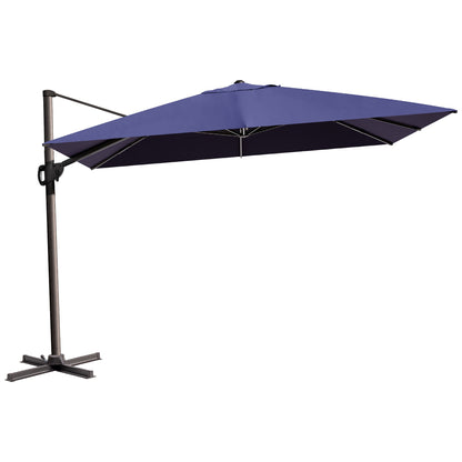 Crestlive Products 12x9ft Aluminum Crank Cantilever Patio Umbrella with Base Options