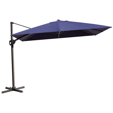 Crestlive Products 12x9ft Aluminum Crank Cantilever Patio Umbrella with Base Options
