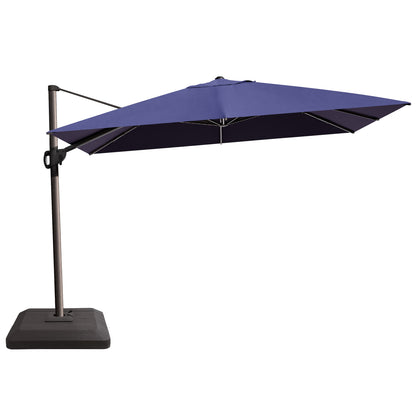 Crestlive Products 12x9ft Aluminum Crank Cantilever Patio Umbrella with Base Options