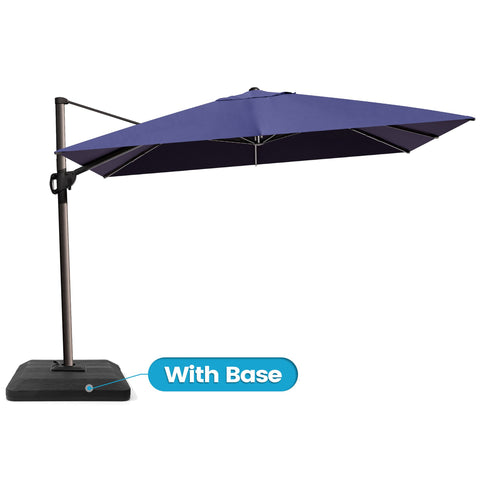 Crestlive Products 12x9ft Aluminum Crank Cantilever Patio Umbrella with Base Options