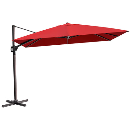 Crestlive Products 12x9ft Aluminum Crank Cantilever Patio Umbrella with Base Options