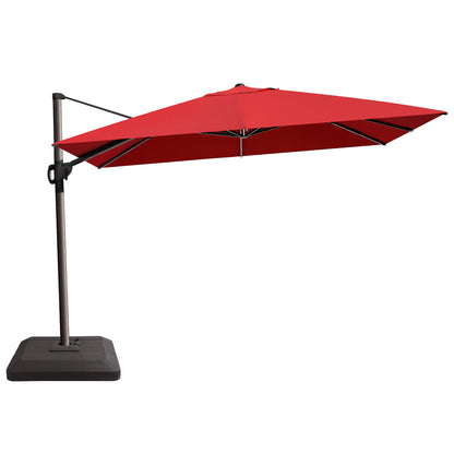 Crestlive Products 12x9ft Aluminum Crank Cantilever Patio Umbrella with Base Options