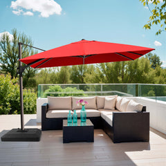 12x9 ft Aluminum Cantilever Patio Umbrella (Base Options)