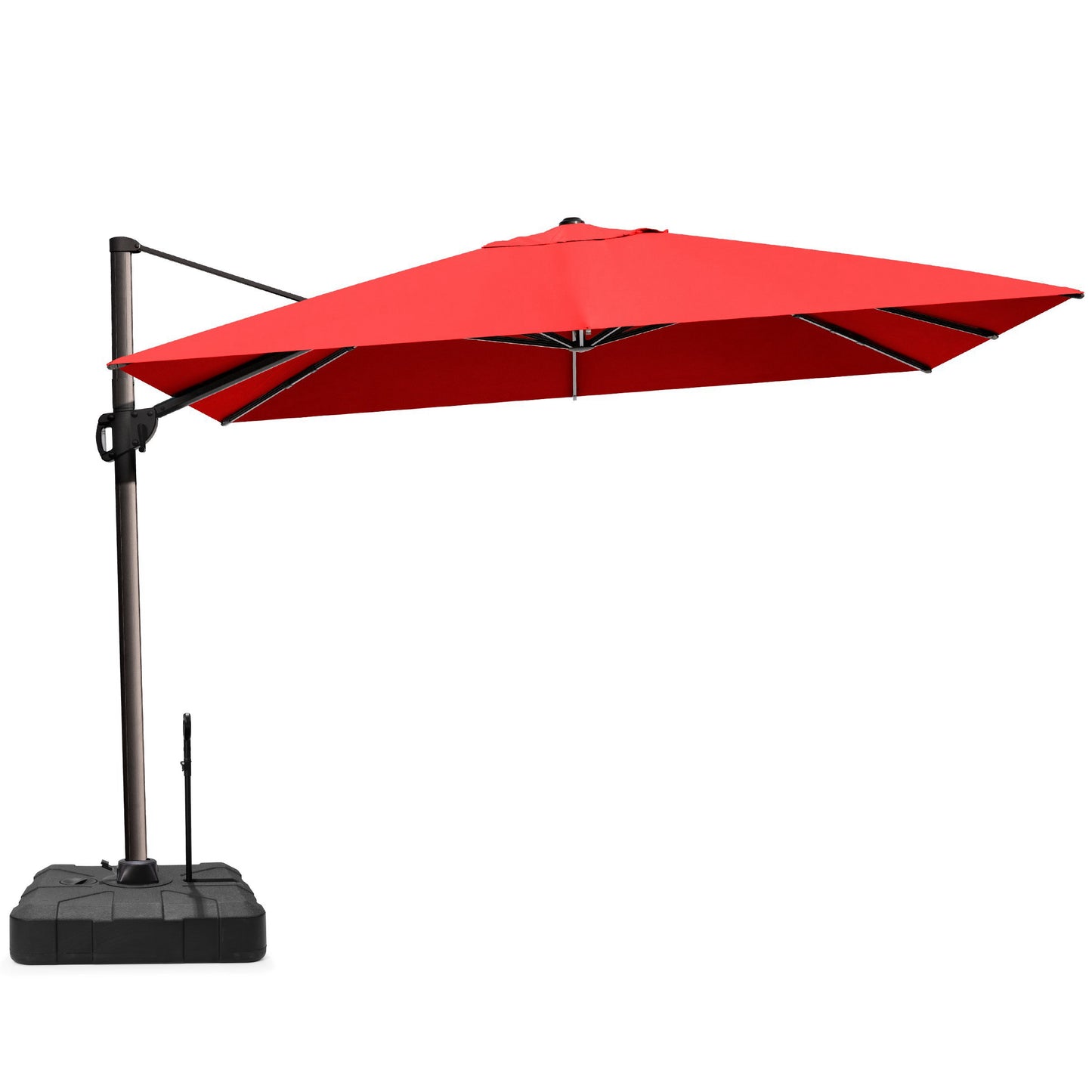 Crestlive Products 12x9ft Aluminum Crank Cantilever Patio Umbrella with Base Options