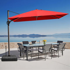 12x9 ft Aluminum Cantilever Patio Umbrella (Base Options)