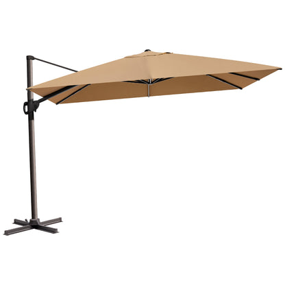 Crestlive Products 12x9ft Aluminum Crank Cantilever Patio Umbrella with Base Options