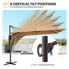 12x9 ft Aluminum Cantilever Patio Umbrella (Base Options)
