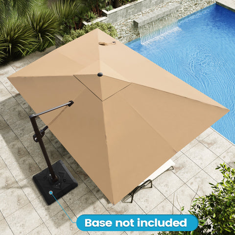 Crestlive Products 12x9ft Aluminum Crank Cantilever Patio Umbrella with Base Options