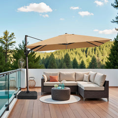 12x9 ft Aluminum Cantilever Patio Umbrella (Base Options)