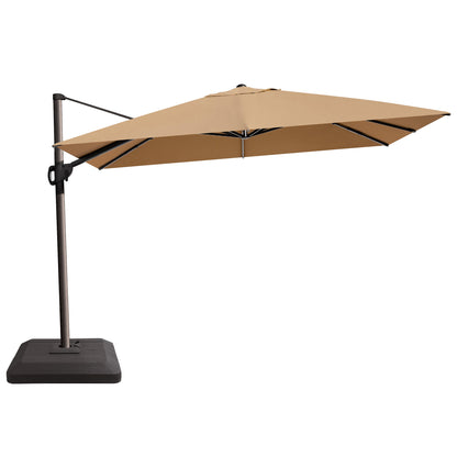 Crestlive Products 12x9ft Aluminum Crank Cantilever Patio Umbrella with Base Options