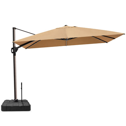 Crestlive Products 12x9ft Aluminum Crank Cantilever Patio Umbrella with Base Options