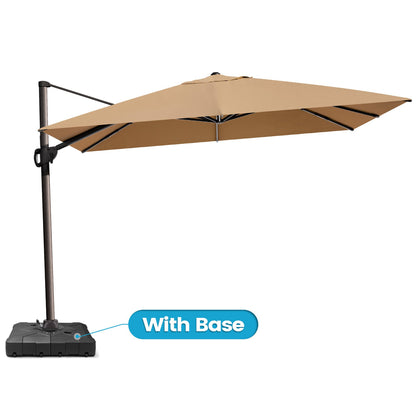 Crestlive Products 9x12ft Aluminum Crank Cantilever Patio Umbrella with Base