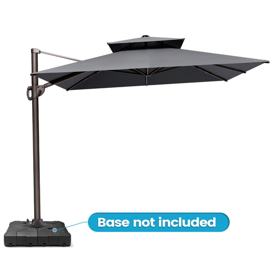 Crestlive Products 12x9ft Aluminum Dual Top Crank Cantilever Patio Umbrella