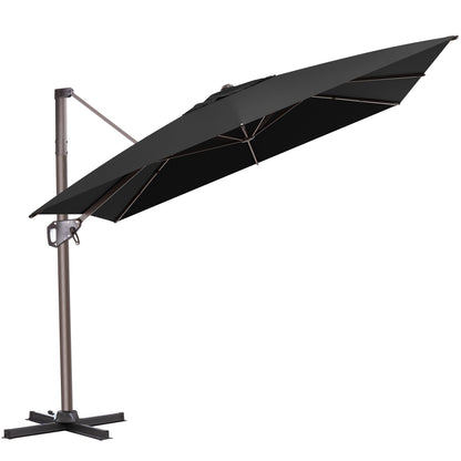 Crestlive Products 9x11ft Aluminum Crank Cantilever Patio Umbrella