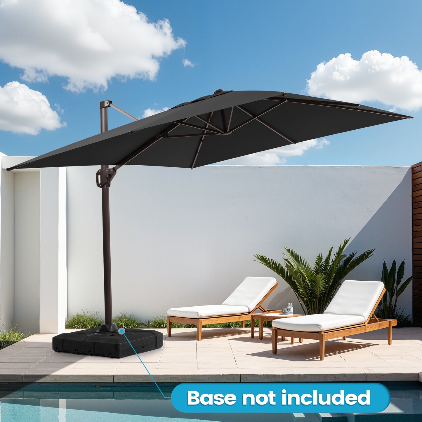Crestlive Products 9x11ft Aluminum Crank Cantilever Patio Umbrella