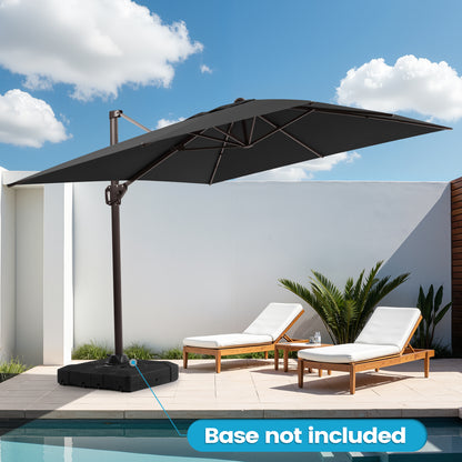 Crestlive Products 9x11ft Aluminum Crank Cantilever Patio Umbrella