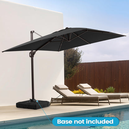 Crestlive Products 9x11ft Aluminum Crank Cantilever Patio Umbrella