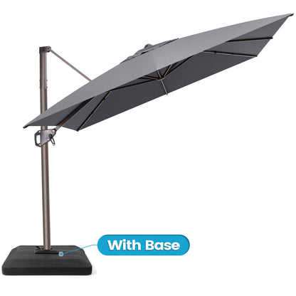 Crestlive Products 9x11ft Aluminum Crank Cantilever Patio Umbrella with Base