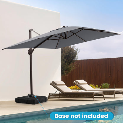 Crestlive Products 9x11ft Aluminum Crank Cantilever Patio Umbrella