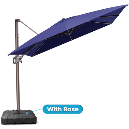 Crestlive Products 9x11ft Aluminum Crank Cantilever Patio Umbrella with Base
